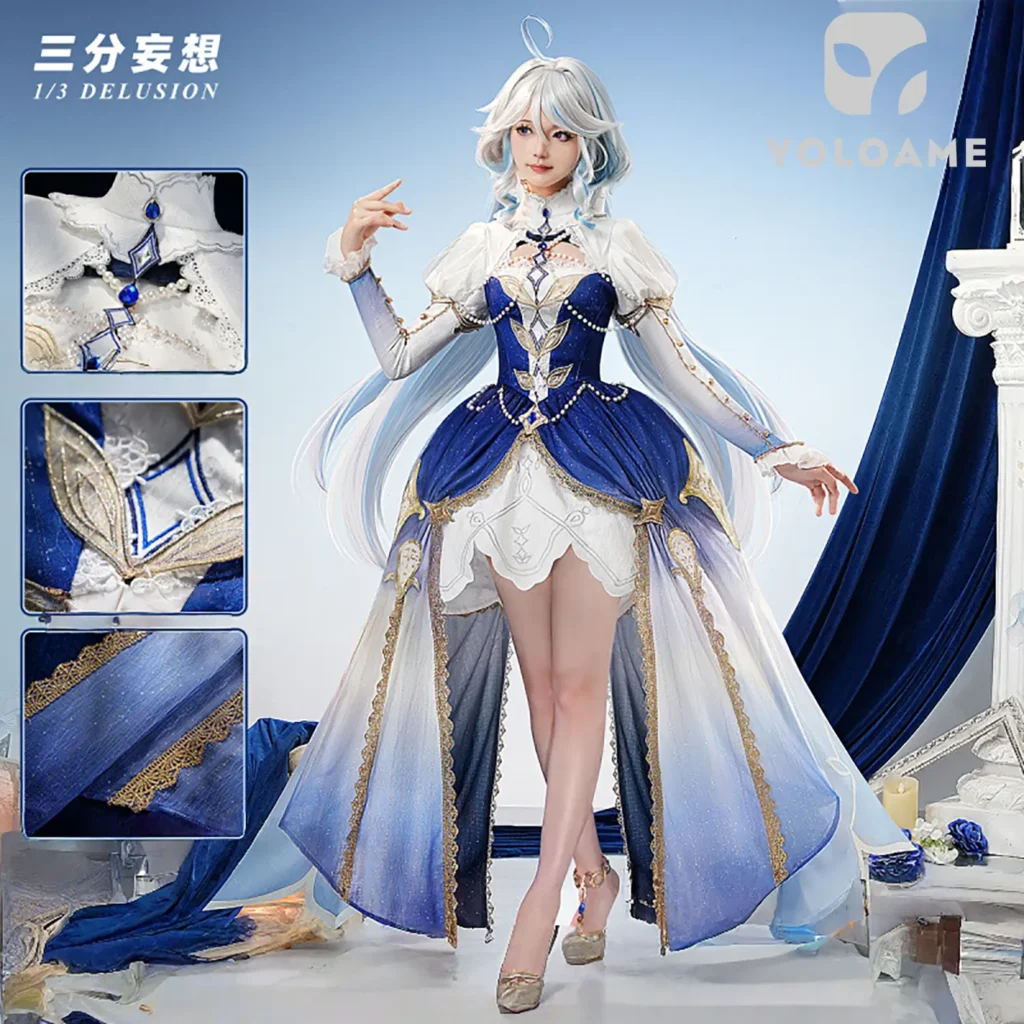 原神 フリーナ 水色アリス コスプレ衣装