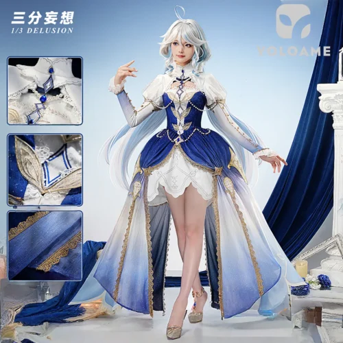 原神 フリーナ 水色アリス コスプレ衣装