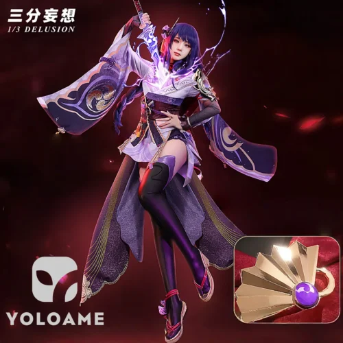 genshin-impact-raiden-shogun-cosplay-outfit 【三分妄想】原神 雷電将軍 (通常衣装) コスプレ衣装 | 公式正規品 1/3Delusion