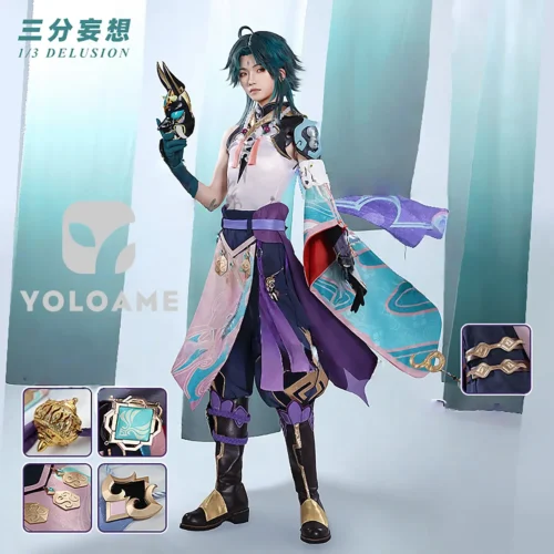 genshin-impact-xiao-cosplay-outfit 【三分妄想】原神 魈 コスプレ衣装 | 公式正規品 1/3Delusion