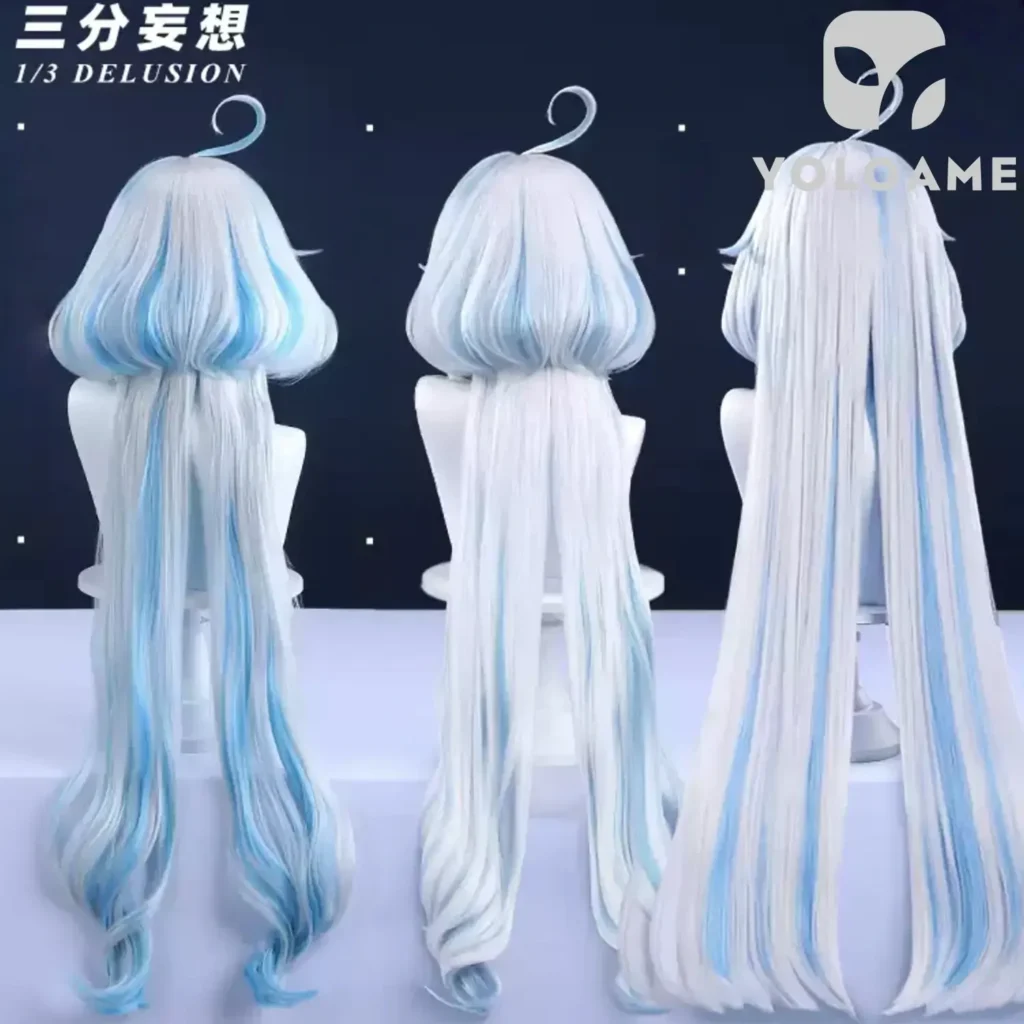 【三分妄想】原神 フリーナ コスプレ衣装 Furina 水色アリス　同人衣装 コスチューム 1/3Delusion ウィッグ wig
