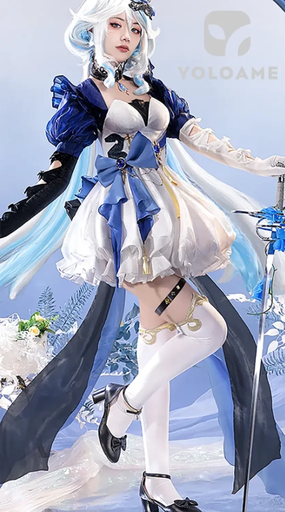 【三分妄想】原神 フリーナ コスプレ衣装 Furina 水色アリス　同人衣装 コスチューム 1/3Delusion 詳細3