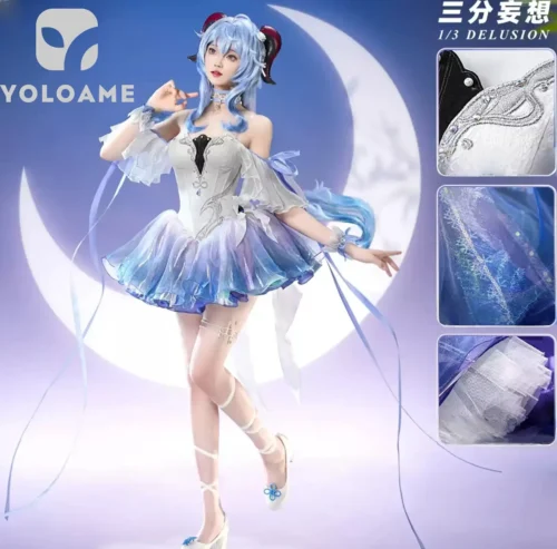 genshin-impact-ganyu-cosplay-outfit-side 【三分妄想】原神 甘雨 (Ver.2) コスプレ衣装 | 公式正規品 1/3Delusion