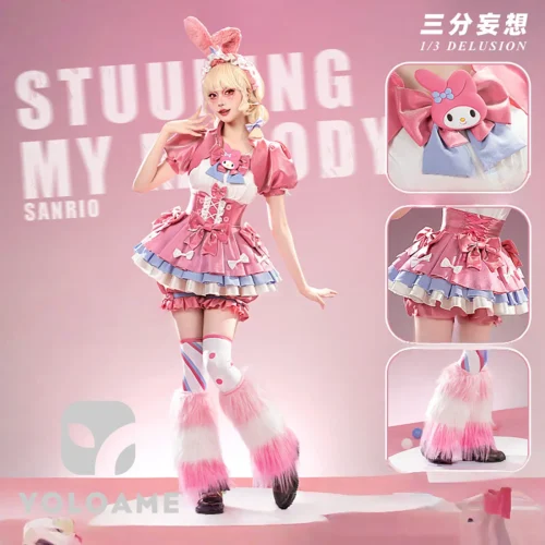 identity-v-cheerleader-cosplay-outfit-side 【三分妄想】Identity V 第五人格 応援団×マイメロディ コスプレ衣装 | 公式正規品 1/3Delusion